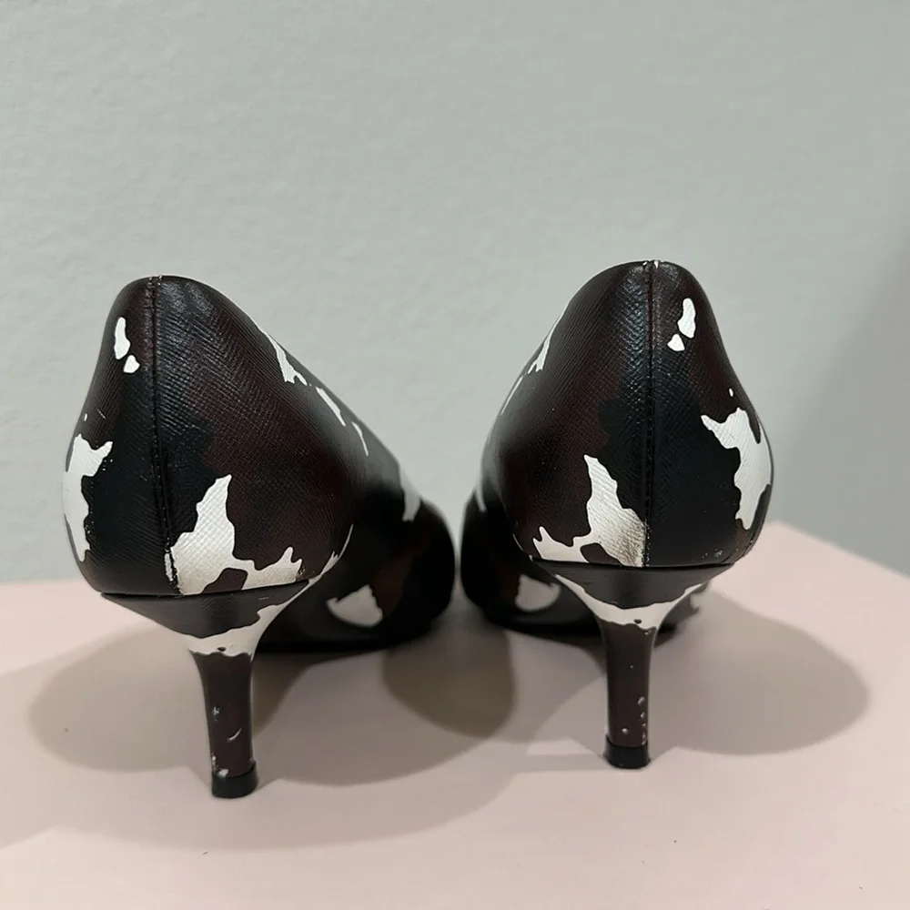 BURBERRY aubri animal print pumps heels pointed toe cow printed authentic - Picture 4 of 7